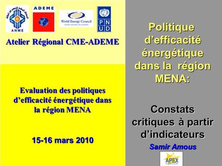 Politique d’efficacité énergétique dans la région MENA: