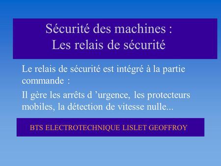 Sécurité des machines : Les relais de sécurité