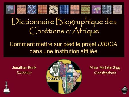 Dictionnaire Biographique des Chrétiens d’Afrique