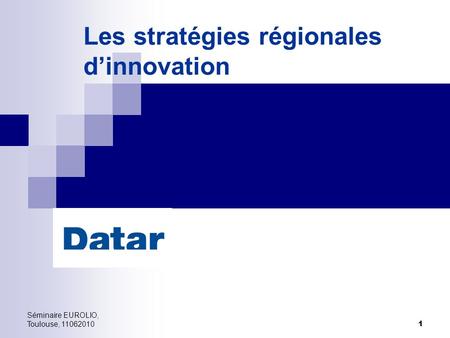 Les stratégies régionales d’innovation