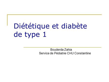 Diététique et diabète de type 1