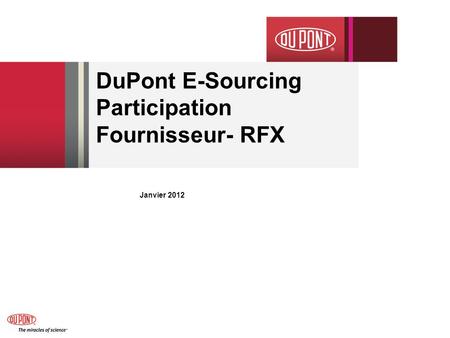 DuPont E-Sourcing Participation Fournisseur- RFX