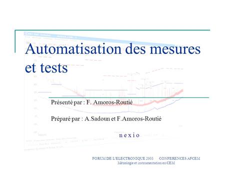 Automatisation des mesures et tests