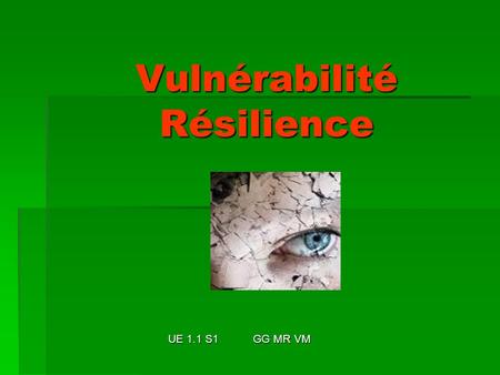 Vulnérabilité Résilience