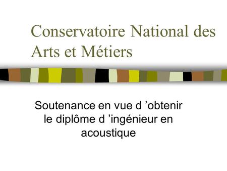 Conservatoire National des Arts et Métiers