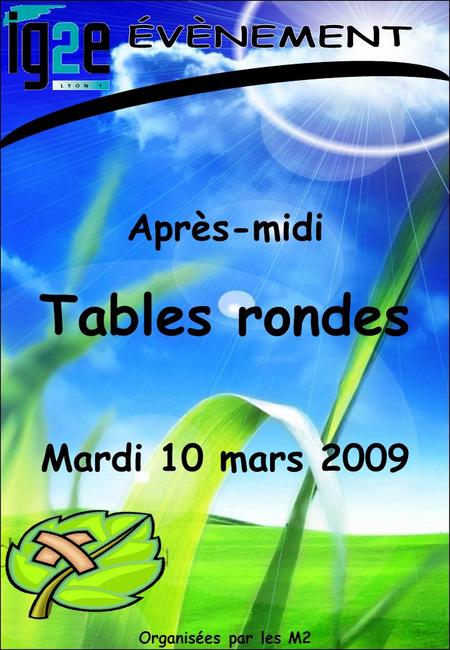 Organisées par les M2 Après-midi Tables rondes Mardi 10 mars 2009.