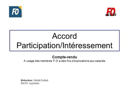 Accord Participation/Intéressement
