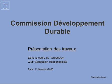 Commission Développement Durable