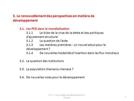 Ch. 4 - Les strategies de développement - Diapo 3