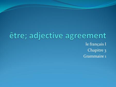 être; adjective agreement