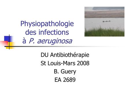 Physiopathologie des infections à P. aeruginosa