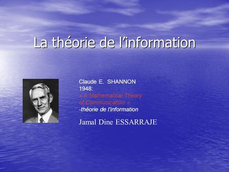La théorie de l’information