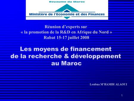 « la promotion de la R&D en Afrique du Nord »