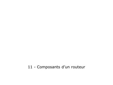 11 - Composants dun routeur. Sommaire 1)Sources de configuration externes 1)Composants de configuration internes et commandes détat associées.