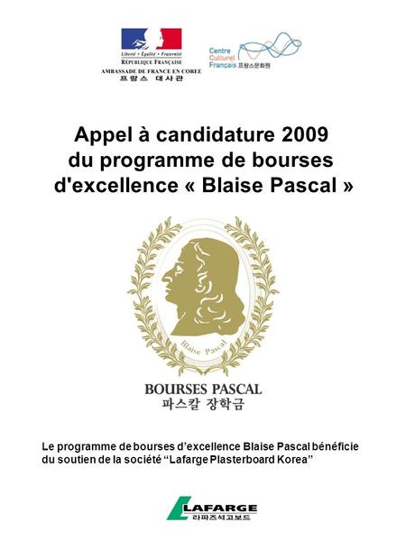 du programme de bourses d'excellence « Blaise Pascal »
