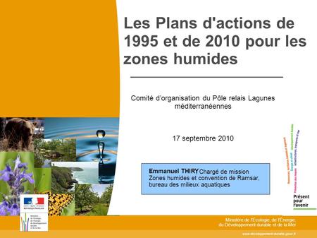 Les Plans d'actions de 1995 et de 2010 pour les zones humides