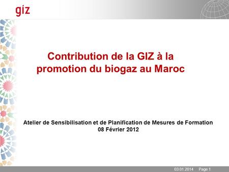 Contribution de la GIZ à la promotion du biogaz au Maroc