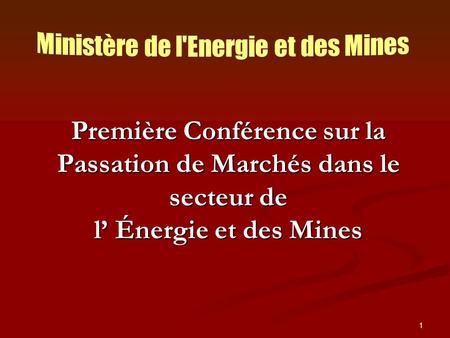 Ministère de l'Energie et des Mines