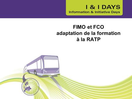 FIMO et FCO adaptation de la formation à la RATP