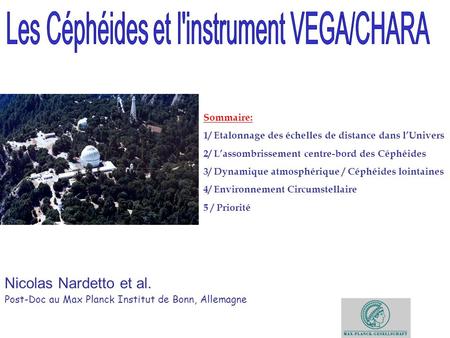 Les Céphéides et l'instrument VEGA/CHARA