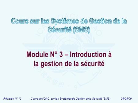 Module N° 3 – Introduction à la gestion de la sécurité