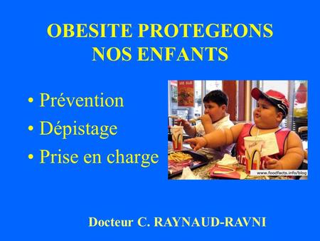 OBESITE PROTEGEONS NOS ENFANTS