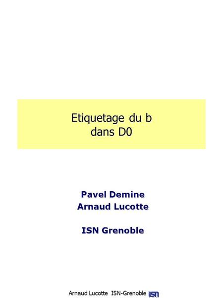 Pavel Demine Arnaud Lucotte ISN Grenoble