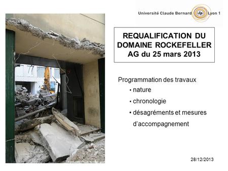 REQUALIFICATION DU DOMAINE ROCKEFELLER AG du 25 mars 2013