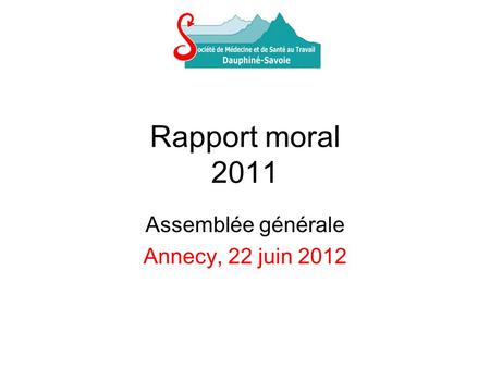 Assemblée générale Annecy, 22 juin 2012