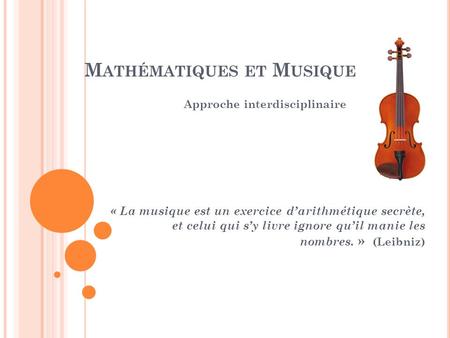 Mathématiques et Musique