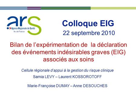 Colloque EIG 22 septembre 2010