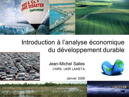 Introduction à l’analyse économique du développement durable