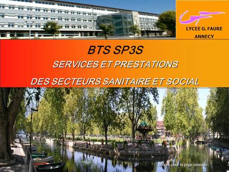 BTS SP3S SERVICES ET PRESTATIONS DES SECTEURS SANITAIRE ET SOCIAL