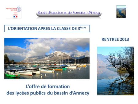 L’offre de formation des lycées publics du bassin d’Annecy