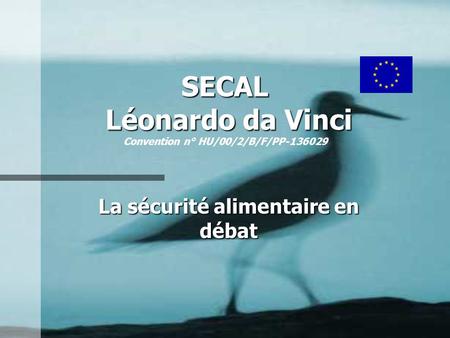 SECAL Léonardo da Vinci SECAL Léonardo da Vinci Convention n° HU/00/2/B/F/PP-136029 La sécurité alimentaire en débat.