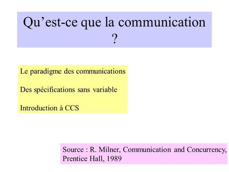 Qu’est-ce que la communication ?