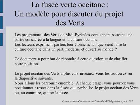 La fusée verte occitane : Un modèle pour discuter du projet des Verts