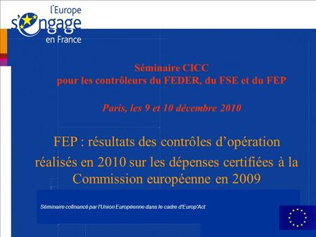 FEP : résultats des contrôles d’opération