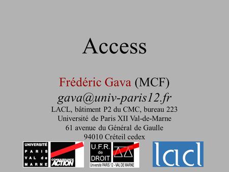 Access Frédéric Gava (MCF)