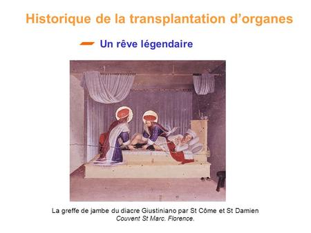 Historique de la transplantation d’organes