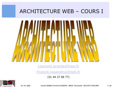 ARCHITECTURE WEB – COURS I