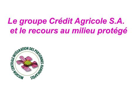Le groupe Crédit Agricole S.A. et le recours au milieu protégé