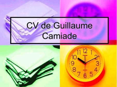 CV de Guillaume Camiade