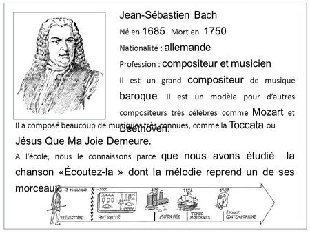 Jean-Sébastien Bach Né en 1685 Mort en 1750 Nationalité : allemande