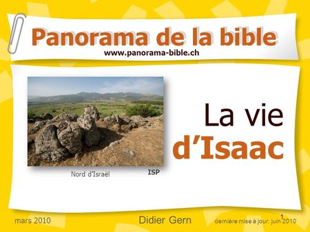 La vie d’Isaac Panorama de la bible