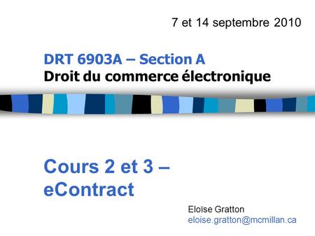 DRT 6903A – Section A Droit du commerce électronique