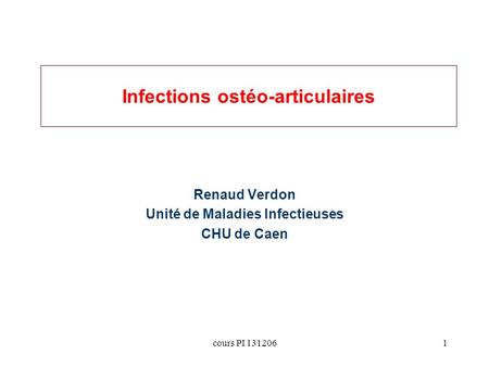 Infections ostéo-articulaires