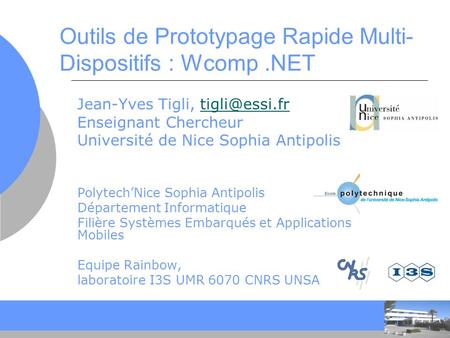 Outils de Prototypage Rapide Multi-Dispositifs : Wcomp .NET