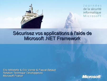 Sécurisez vos applications à l'aide de Microsoft .NET Framework