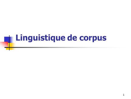 Linguistique de corpus